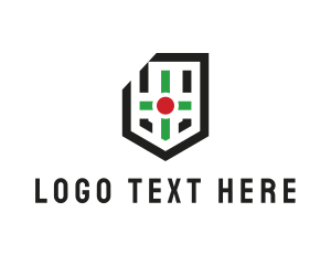 Modern Cross Shield logo design
