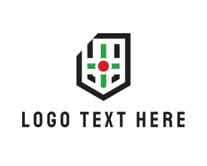 Target - Modern Cross Shield logo design