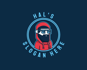 Man - Hoodie Gamer Guy logo design