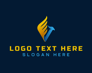 Stream - Bird Wing Flight Letter V logo design