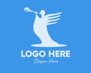 Musical Instrument - Blue Angel Trumpet logo design