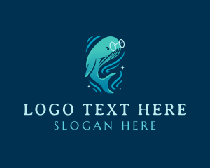 Sea Ocean Whale logo design