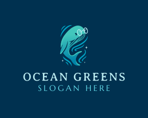 Sea Ocean Whale logo design