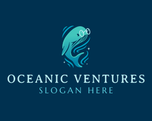 Sea Ocean Whale logo design