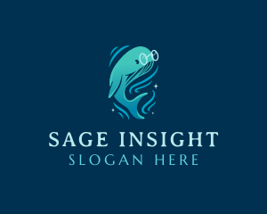 Wisdom - Sea Ocean Whale logo design