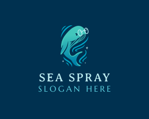 Sea Ocean Whale logo design