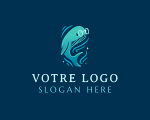 Sea Ocean Whale logo design