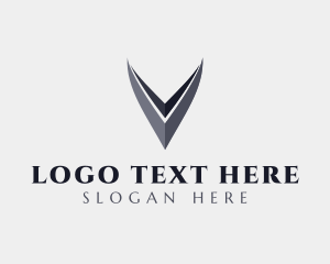 Tradesman - Modern Edgy Business Letter V logo design