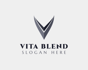 Modern Edgy Business Letter V logo design