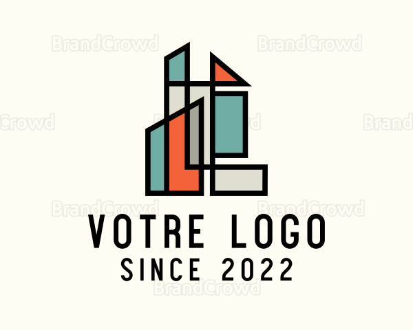 Stained Glass Building Logo