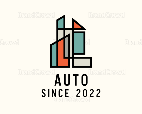 Stained Glass Building Logo