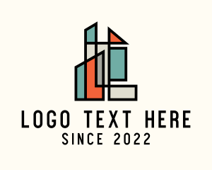 High Rise - Stained Glass Building logo design