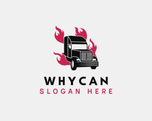 Truck Flame Courier Logo