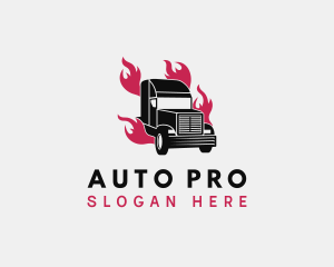 Flaming - Truck Flame Courier logo design