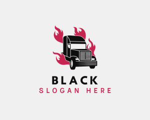 Trailer - Truck Flame Courier logo design