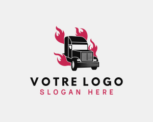 Express - Truck Flame Courier logo design