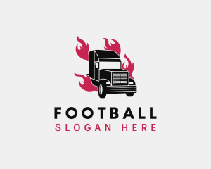 Vehicle - Truck Flame Courier logo design