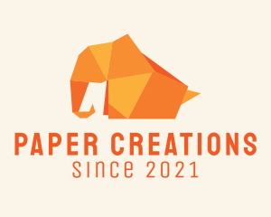 Papercraft - Elephant Trunk Origami logo design