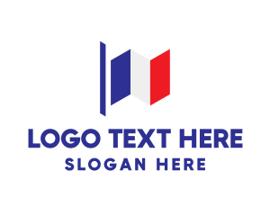 Government - Geometric French Flag logo design