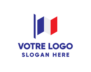 National Flag - Geometric French Flag logo design