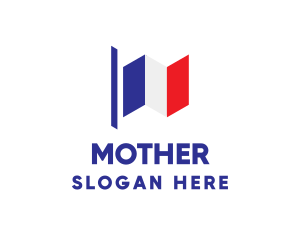 Country - Geometric French Flag logo design