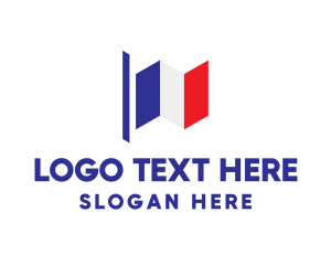 National - Geometric French Flag logo design