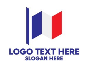 French - Geometric French Flag logo design