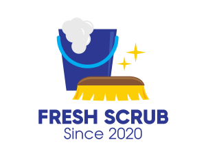 Scrub - Bucket Brush Housekeeping logo design