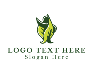 Healthy - Human Leaves Wellness logo design