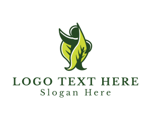 Plant - Human Leaves Wellness logo design