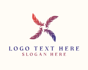 Feather - Gradient Feather Aviary logo design