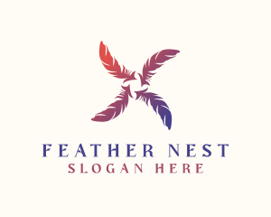 Feather - Gradient Feather Aviary logo design