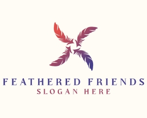 Gradient Feather Aviary logo design