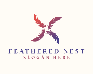 Gradient Feather Aviary logo design