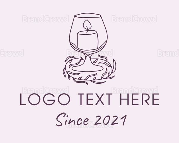 Purple Wine Glass Candle Logo