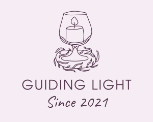 Purple Wine Glass Candle  logo design