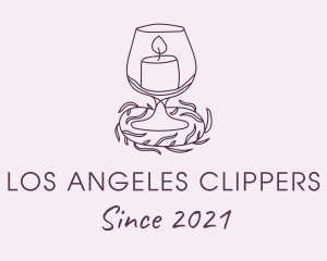 Candle Maker - Purple Wine Glass Candle logo design