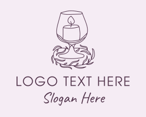 Purple Wine Glass Candle  Logo