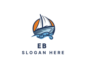 Boat Ocean Waves logo design