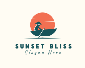 Sunset - Asian Boat Sunset logo design