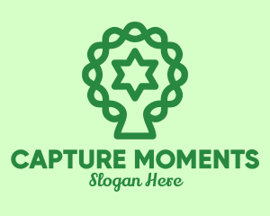 Eco Park - Green Tree Jewish Star logo design