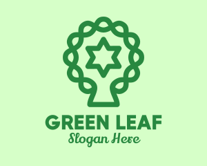 Green Tree Jewish Star  logo design