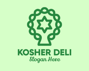 Jewish - Green Tree Jewish Star logo design