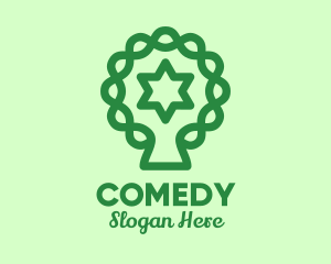 Natural Park - Green Tree Jewish Star logo design