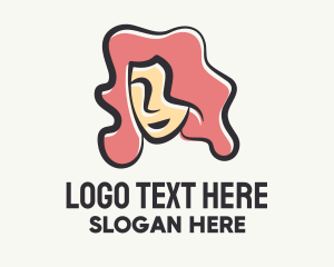 Wig Shop - Dyed Hair Woman logo design