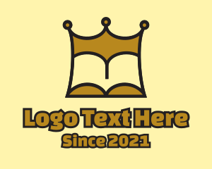 Library - Gold King Book logo design