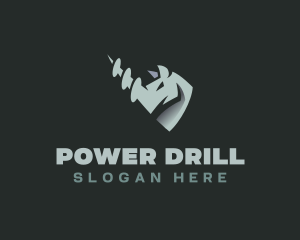 Drill - Drill Rhino Horn logo design