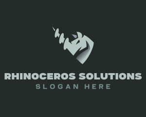 Rhinoceros - Drill Rhino Horn logo design