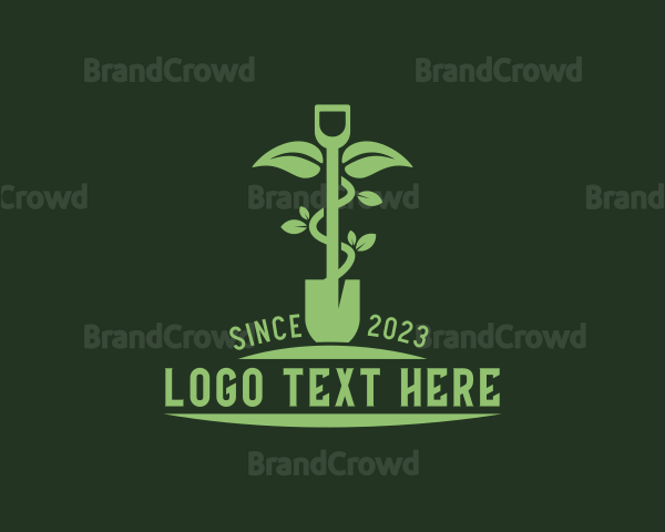 Plant Shovel Gardener Logo