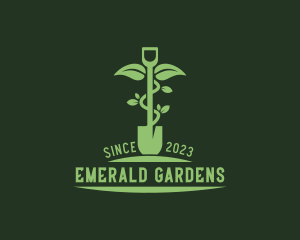 Plant Shovel Gardener logo design